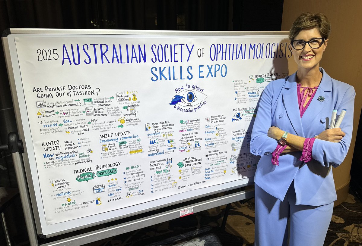 And that’s a wrap drawing attention to the 10th Australian Society of Ophthalmologists (ASO) Skills Expo for <a href="/ASOeyesurgeon/">ASO</a> And what an Expo it was! Thank you for inviting me back to #draw attention to this important event drsuepillans.com ✏️
