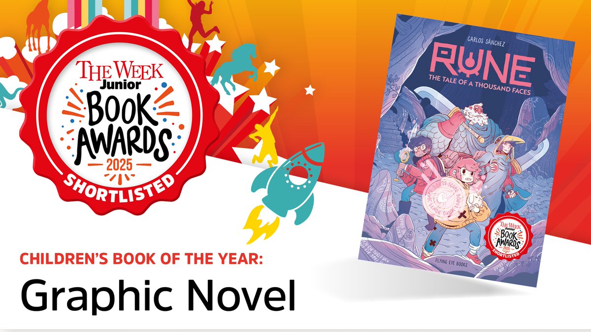 Flying Eye B👀ks (@flyingeyebooks) on Twitter photo 🎉 Brilliant news! Three Flying Eye titles have been shortlisted in <a href="/theweekjunior/">The Week Junior</a> Book Awards! Hooray! First up:
⭐️ Rune: The Tale of a Thousand Faces by Carlos Sánchez is shortlisted in the Graphic Novel category
Wish us luck! #TheWeekJuniorBookAwards 🎉 Brilliant news! Three Flying Eye titles have been shortlisted in <a href="/theweekjunior/">The Week Junior</a> Book Awards! Hooray! First up:
⭐️ Rune: The Tale of a Thousand Faces by Carlos Sánchez is shortlisted in the Graphic Novel category
Wish us luck! #TheWeekJuniorBookAwards