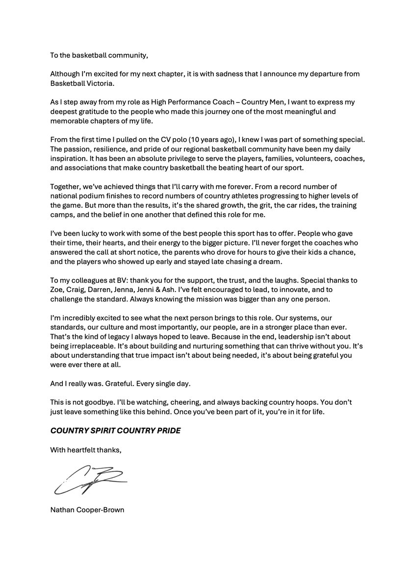 As I prepare to say goodbye from BV, I want to express my immense gratitude and passion for the journey we've shared. I will miss you all dearly! 🏀❤️ #ThankYouAll