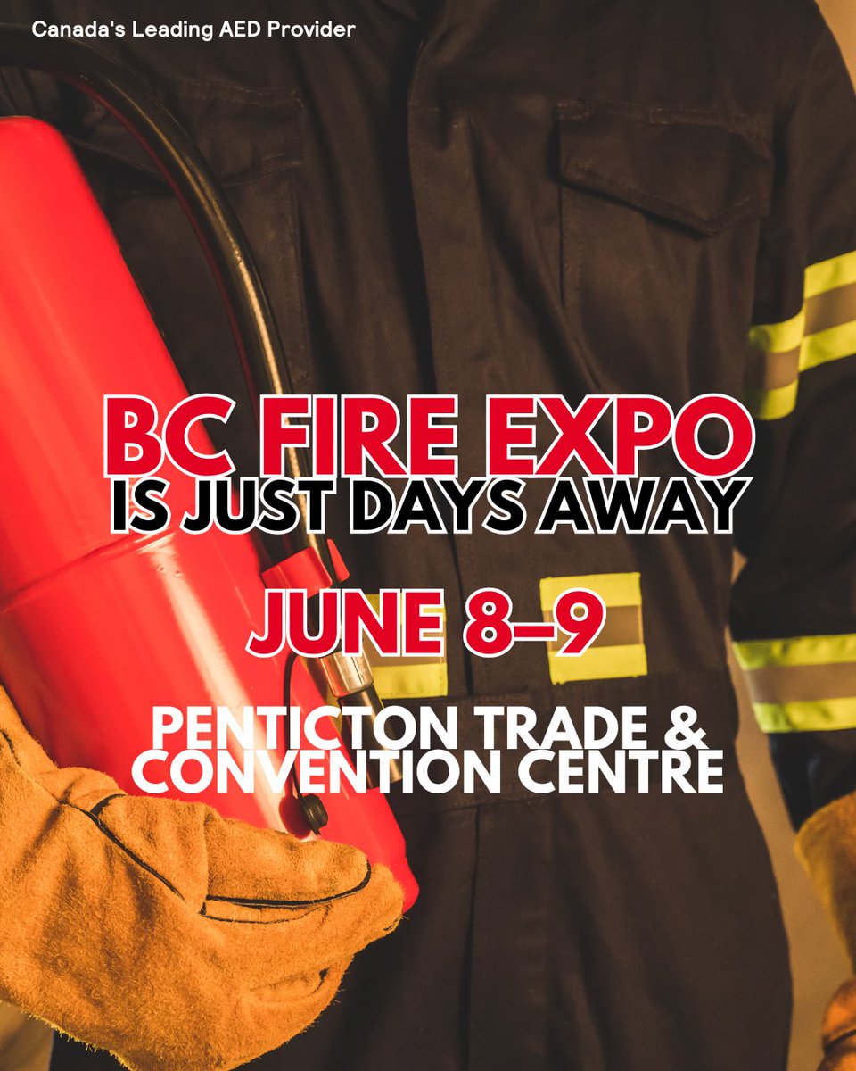BC Fire Expo is THIS Weekend!🔥

We’re heading to the BC Fire Expo at the Penticton Trade &amp; Convention Centre &amp; we’re bringing heart safety with us.

📅 June 8–9
📍 Booth at the BC Fire Expo

Come see how AEDs are supporting first responders and protecting communities across BC.