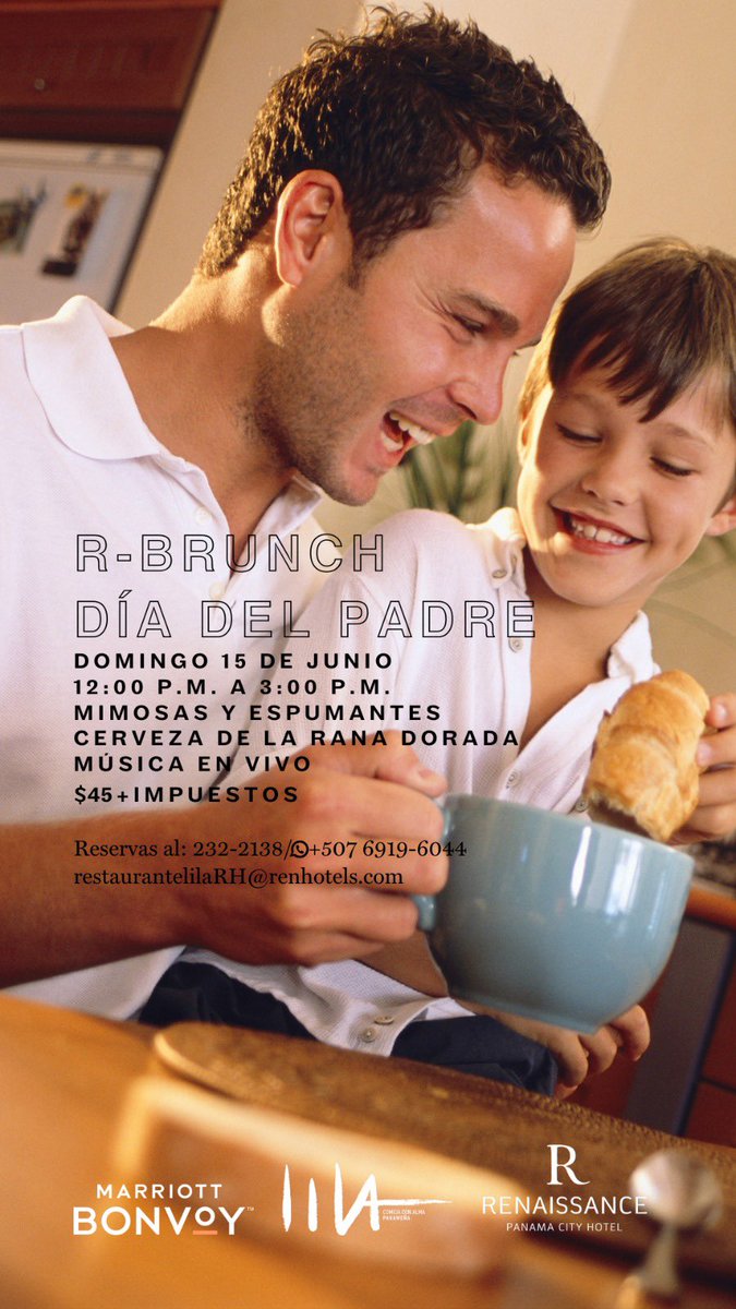 Acompáñanos en el exclusivo R-Brunch Día del Padre, una experiencia llena de sabor, música y momentos inolvidables. #RBrunch #LilaRestaurante #ConAlmaPanameña #renhotels