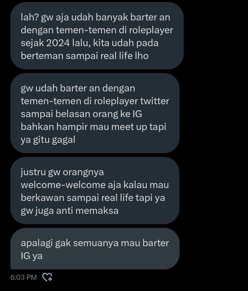 Pas gw tanya kok berani minta rl si mey dia cuma bilang gini, bikin gw speechless. Masalahnya ini kan rpy yah lu nyebarin bokep hal 18+ disini.  Kebayang gak sih kalau org rl kita tau kita suka ngonten? Apalagi rp cewe kan bahaya banget