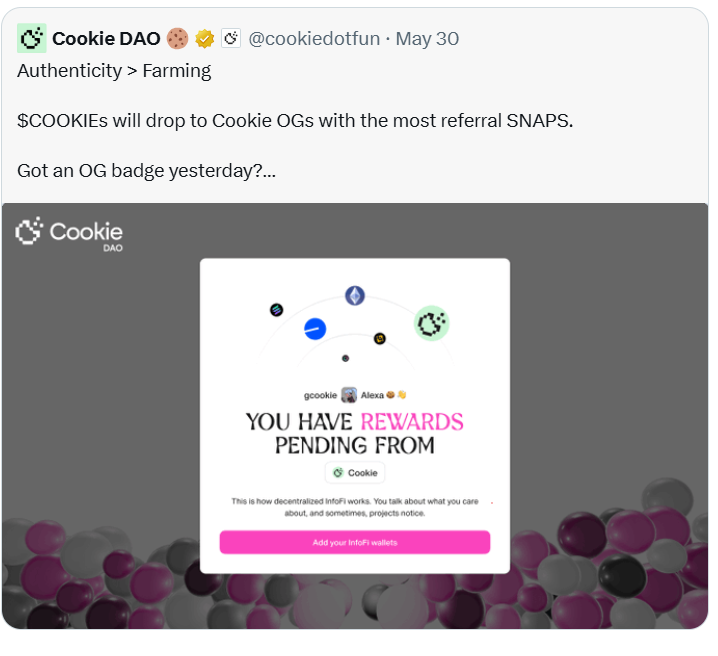 加密财富 【互关必回】 (@btcecosystem_) on Twitter photo Cookiedao要发OGs 卡了,你收到了吗? OG卡会带来什么样的收益呢?拭目以待。也许Cookiedao会给你个惊喜. Web3时代,注意力经济时代,保持跟进!
<a href="/cookiedotfun/">Cookie DAO 🍪</a> Cookiedao要发OGs 卡了,你收到了吗? OG卡会带来什么样的收益呢?拭目以待。也许Cookiedao会给你个惊喜. Web3时代,注意力经济时代,保持跟进!
<a href="/cookiedotfun/">Cookie DAO 🍪</a>