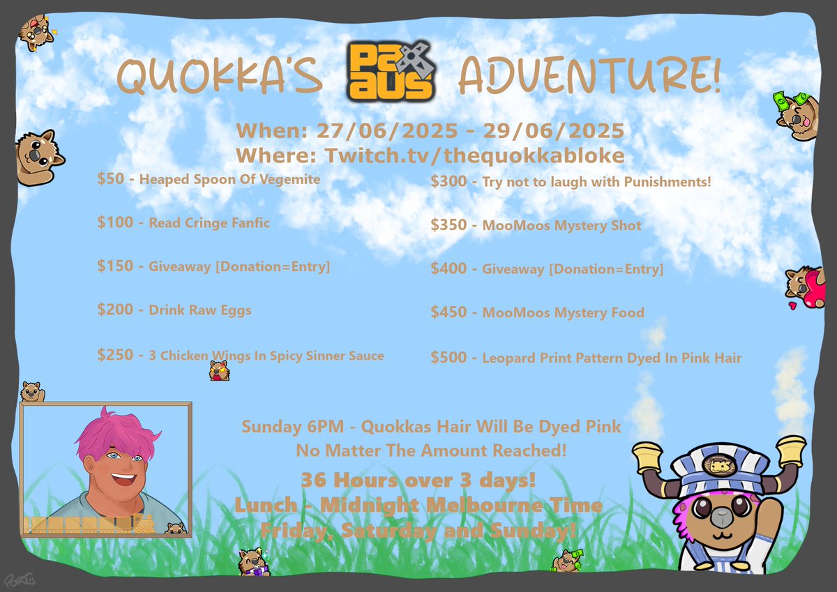 Funding My Pax Aus Adventure Stream is coming up at the end of the Month, So I guess its time to stop dropping my Poster for it :) I hope to see some of you there!