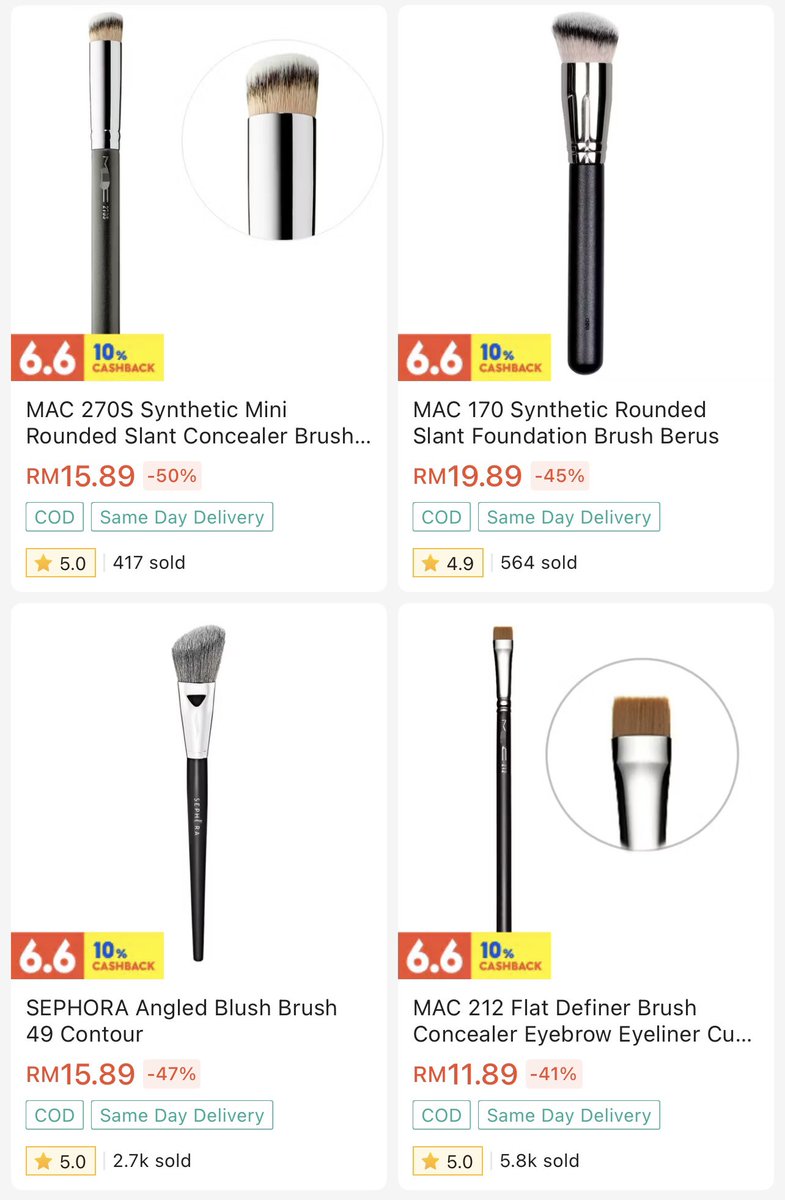 Rupanyaaaa kat sini SOME MUA beli makeup brushes to save money🤭💗 Kedai makeup brush BRANDED paling ramai org borong serious!

Hourglass, MAC, KVD, La Mer semua ada versi murah tapi quality almost the same.