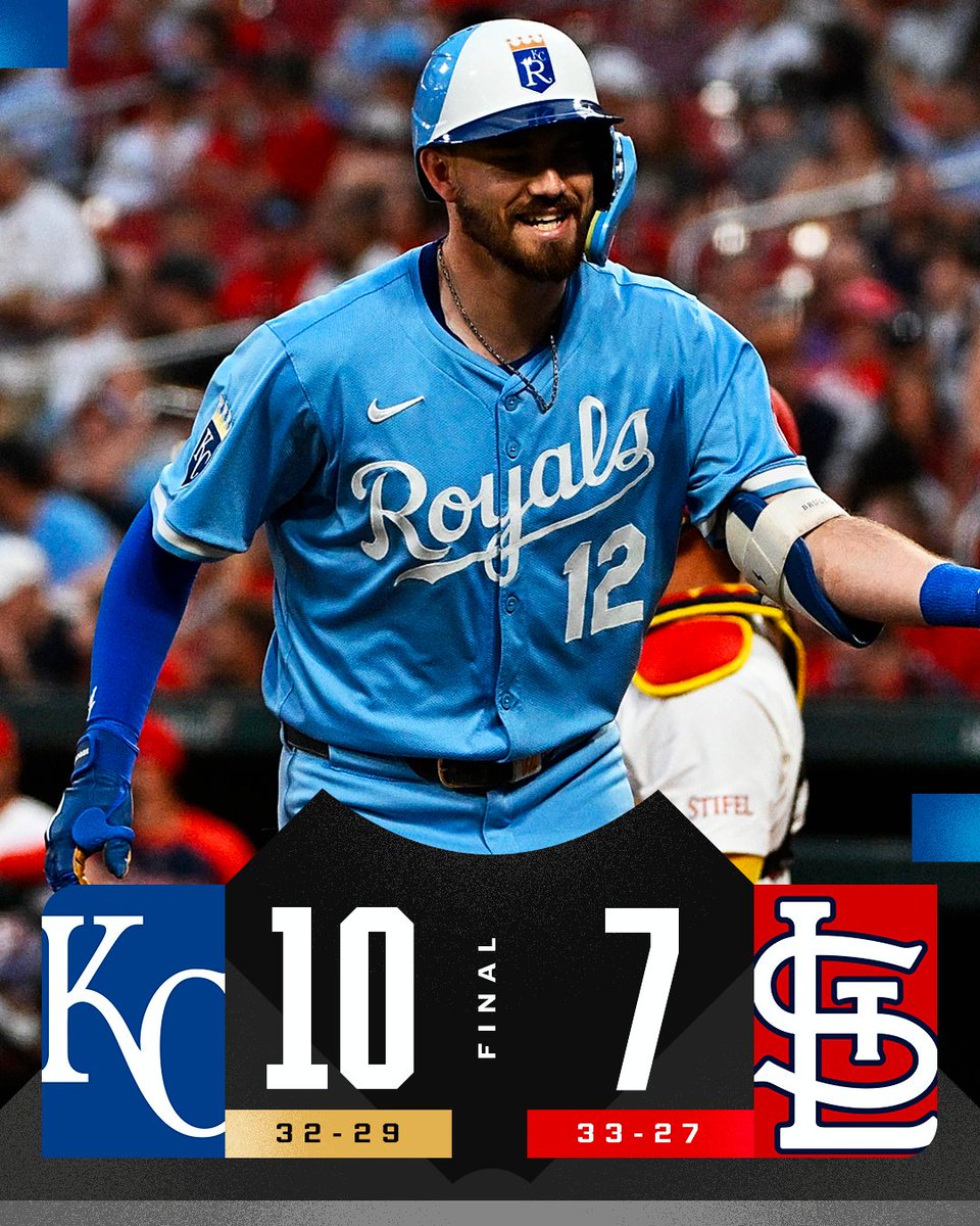MLB (@mlb) on Twitter photo The <a href="/Royals/">Kansas City Royals</a> score 8 unanswered runs to take the first game in St. Louis. The <a href="/Royals/">Kansas City Royals</a> score 8 unanswered runs to take the first game in St. Louis.