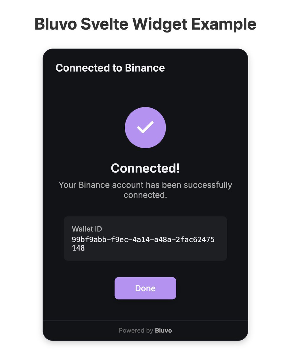 We just launched Bluvo Transact for <a href="/sveltejs/">Svelte</a> .

The easiest way to integrate crypto withdrawals from centralized exchanges directly into your app.

With OAuth2-powered flows, your users can securely connect accounts like <a href="/coinbase/">Coinbase 🛡️</a> , <a href="/okx/">OKX</a> , <a href="/krakenfx/">Kraken</a> , <a href="/kucoincom/">KuCoin</a> ... and withdraw