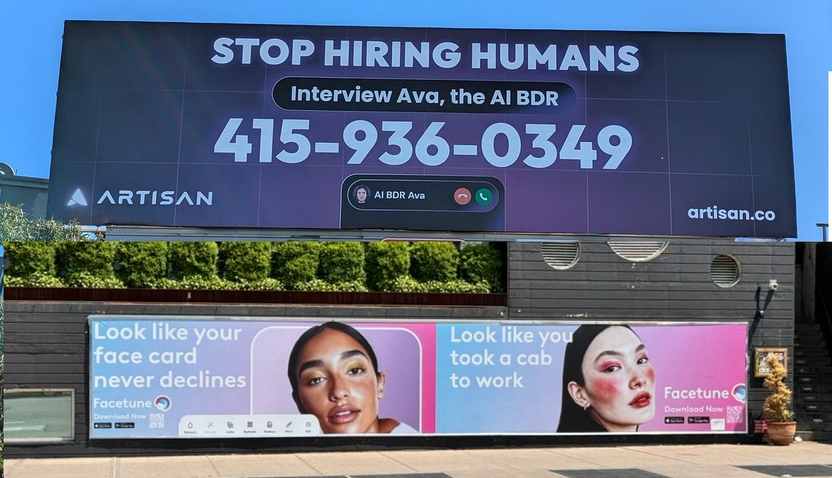 SF: AI that replaces your sales team 
NYC: AI that replaces your cheekbones