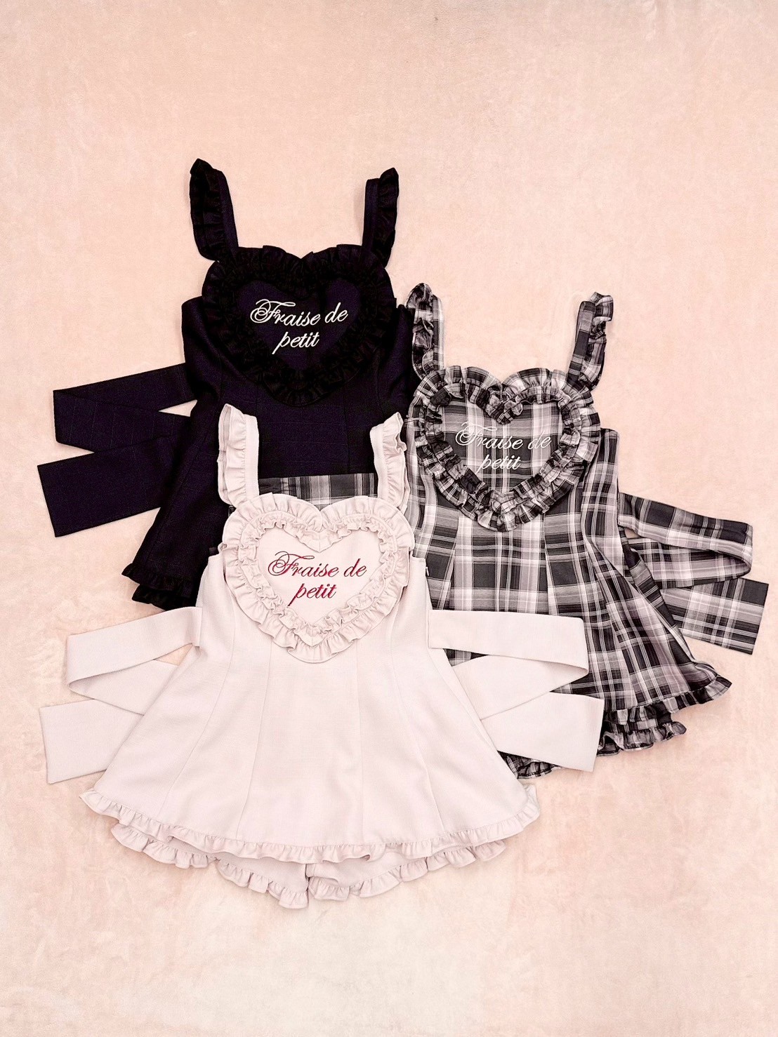 Ank Rouge ハートエプロンセットアップ ピンク