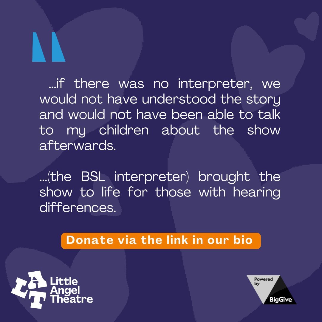 Today is the day!

Our Big Give Campaign is underway, where every donation has TWICE the impact.

donate.biggive.org/campaign/a05WS…

#BigGive2025 #BigGive #ChampionsforChildren <a href="/ChildhoodTrust/">@Childhoodtrust</a> <a href="/BigGive/">Big Give</a> #Access #Theatre #FamilyTheatre #Puppetry #PuppetTheatre