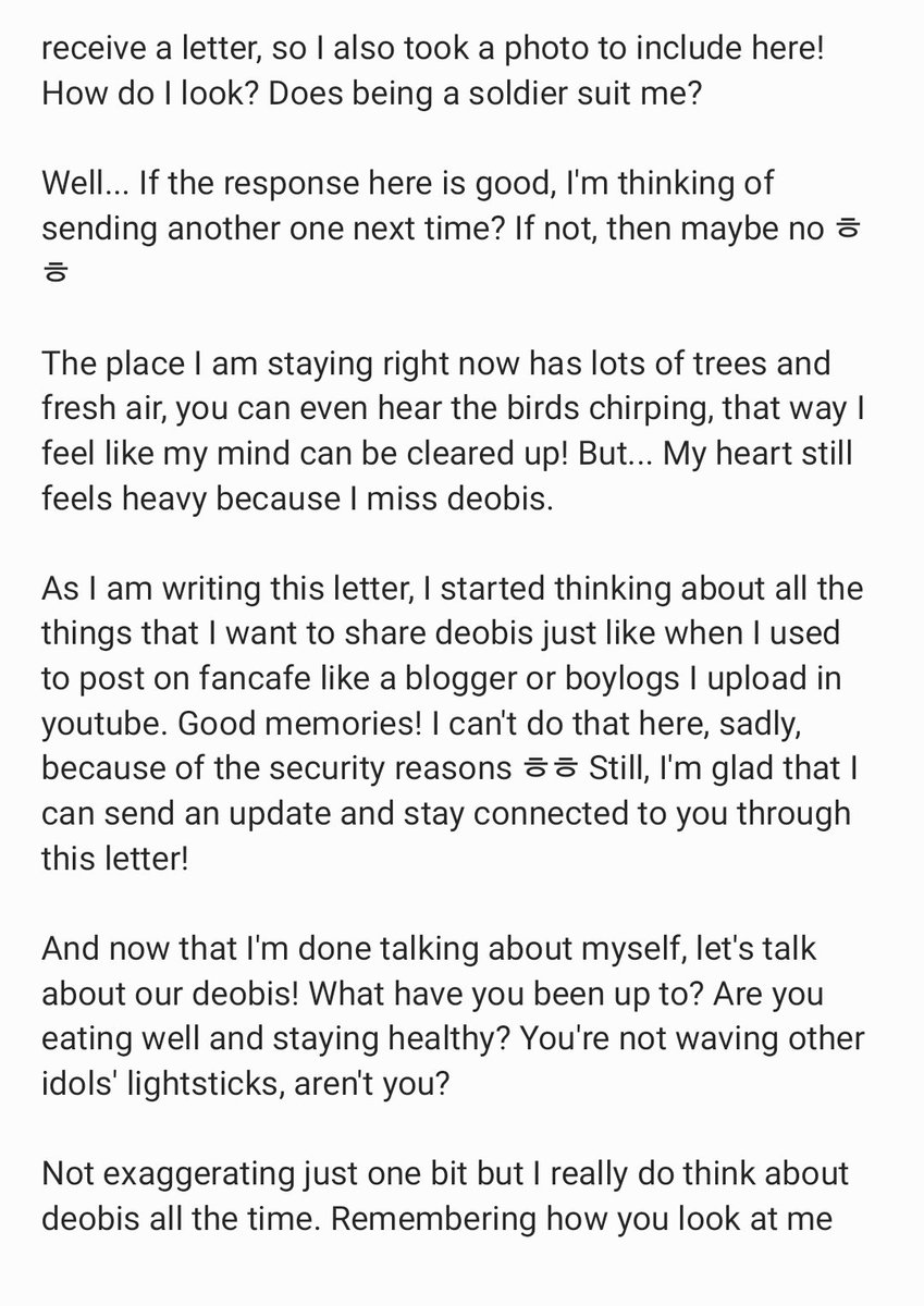 leaderyeons's tweet photo. Letter from a Private 💌 #Sangyeon #상연 (2/2)

"I'm sure deobis are doing well but I hope your days are especially happier!" https://t.co/5GExM6C4sx