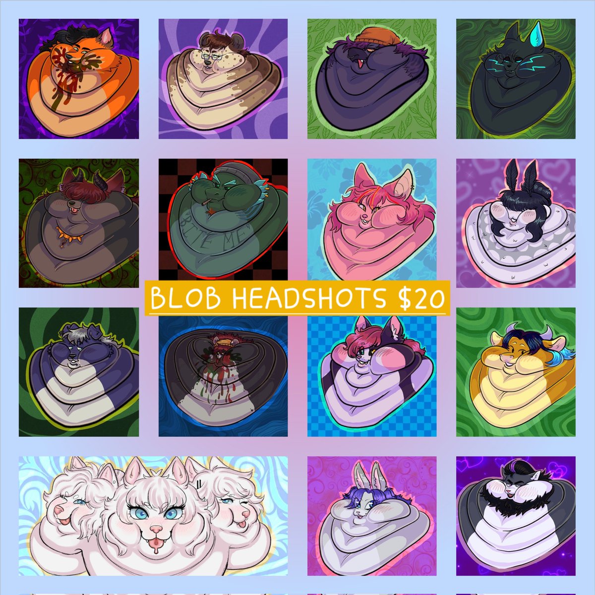 Doing Blob headshots for $20 :]!!! Reposts are appreciated <:3 #fatfurart #fatfurryart #wgart #bbwart #nsfwart #nsfwartist #bigassart #assart #plussizeart #fatgirlart #biggirlart #nsfwfatart #fatmanart #fatboyart #fattyart #nsfwcommission #fatfurcomm #fatfurcommission