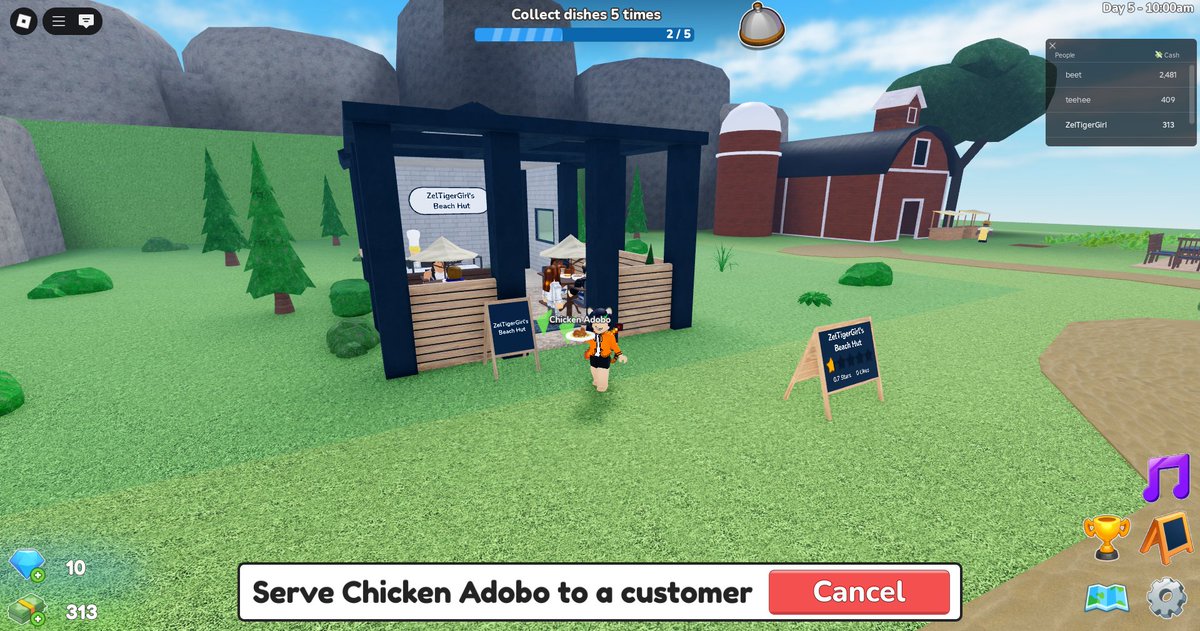 I am trying to play Roblox Restaurant Tycoon 3 for the first time.
