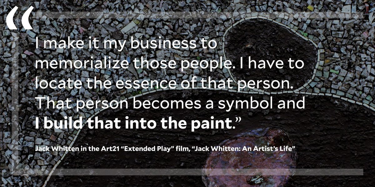 Through his "Black Monolith" series of paintings, Jack Whitten paid tribute to important Black figures such as James Baldwin, Barbara Jordan, Maya Angelou, and Muhammad Ali.

Watch the film, free → youtube.com/watch?v=GFVsd4…