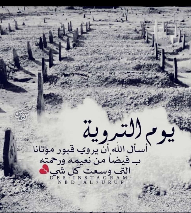 اللهم في #يوم_التروية، نسألك أن تروِ قبور موتانا التي باتت قلوبنا في لوعةالشّوق لمن سكنها، لتلك الملامح التي استودعناك إياها، اللهم آنس وحشتهم، واجعلهم في جنّاتك خالدين مستبشرين بكرمك ورحمتك التي وسعت كلّ شيء🤲🏻🌧