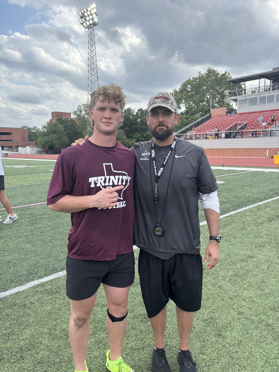 Tennison Dean (@tennisondean) on Twitter photo Had a great time at camp hosted by <a href="/TUFootballTX/">Trinity University Football</a>. Got to learn from some great coaches and get better in a competitive atmosphere. Thank you <a href="/CoachMichalak/">Coach Michalak</a> for the invite!
<a href="/CoachGriffGHS/">Chuck Griffin</a> <a href="/JakeCoulson3/">Coach Jake Coulson</a> Had a great time at camp hosted by <a href="/TUFootballTX/">Trinity University Football</a>. Got to learn from some great coaches and get better in a competitive atmosphere. Thank you <a href="/CoachMichalak/">Coach Michalak</a> for the invite!
<a href="/CoachGriffGHS/">Chuck Griffin</a> <a href="/JakeCoulson3/">Coach Jake Coulson</a>