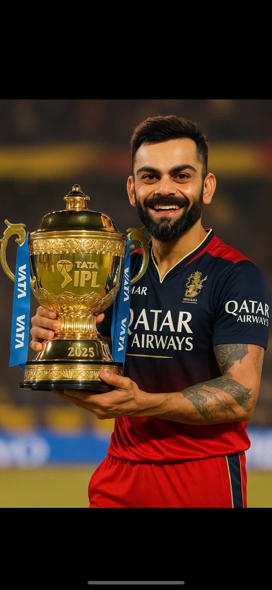 "जिसने हर साल टूटकर भी टीम का साथ नहीं छोड़ा, 
जो खुद अकेला लड़ा लेकिन हार नहीं मानी — आज उसी विराट कोहली के आंसू भी जीत के हैं…
 ये ट्रॉफी सिर्फ RCB की नहीं, विराट के सब्र, जुनून और इमानदारी की जीत है!"❣️🫡

#कोहली #rcb #Congratulations