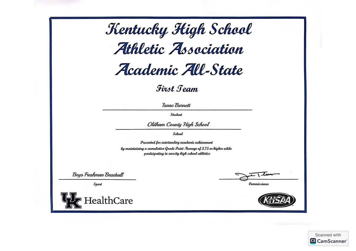 Proud to have been named to the KHSSA Academic All-State First Team for the 24/25 school year. 
<a href="/BaseballOCHS/">Oldham County HS Baseball</a> 
<a href="/RBIBulls/">RBI Bulls 16U Red</a>