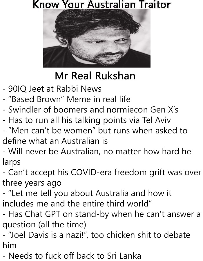 auseconomicunit's tweet image. Time to pack your wedding cameras and fuck off @therealrukshan