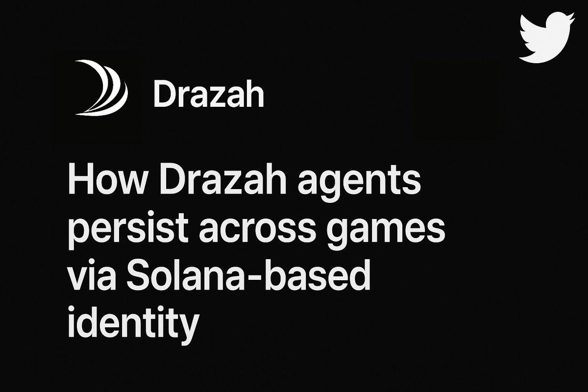 drazahprotocol's tweet image. This is made possible by:

• Solana’s parallel runtime for ultra-low-latency state retrieval
• Onchain behavior trees that evolve through gameplay
• A shared schema for interoperable game logic