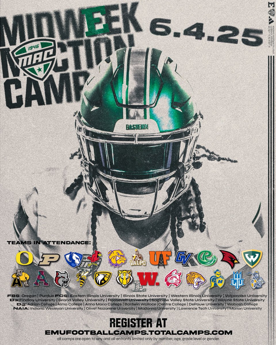 I will be attending the eastern Michigan camp tomorrow, can’t wait to get there and compete! <a href="/EMUFB/">Eastern Michigan Football</a> <a href="/CoachMckenzie95/">Keith McKenzie</a> <a href="/MiEliteFball/">MICHIGAN ELITE FOOTBALL CLUB</a> <a href="/TheD_Zone/">The D Zone</a>