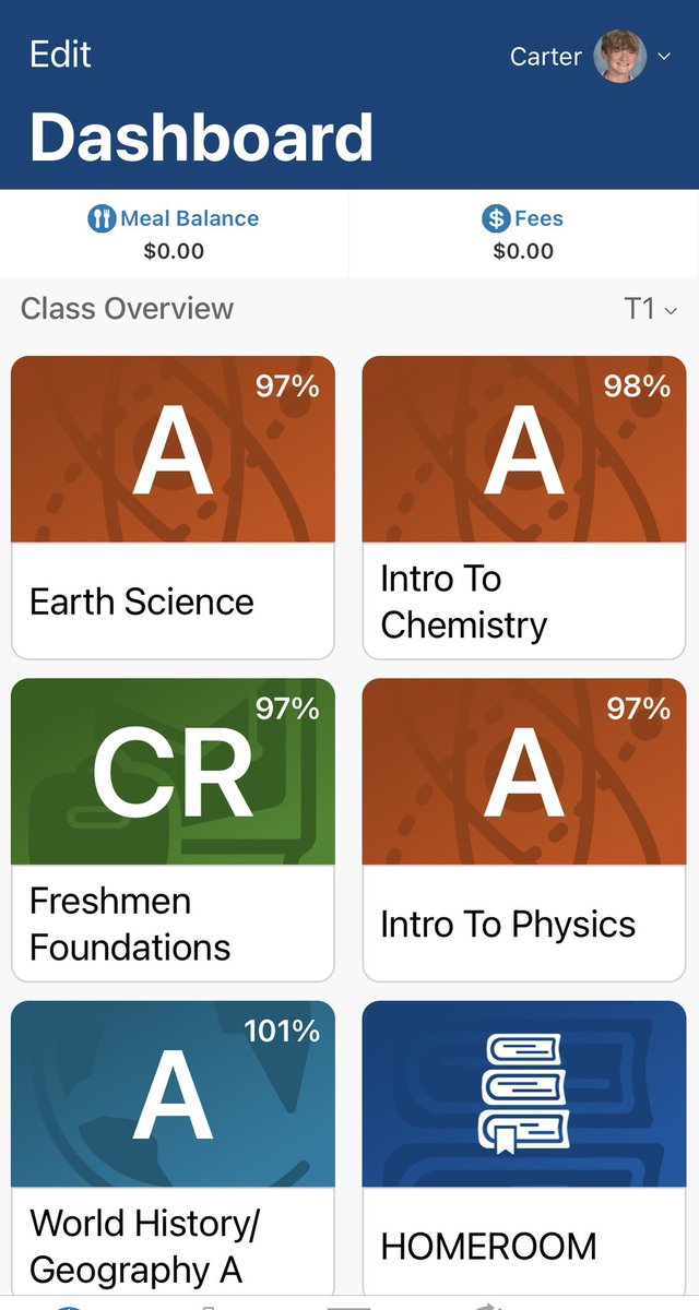 Freshman Year Grades. 
Earned All As All Year, Academic Achievement for 4.0 GPA