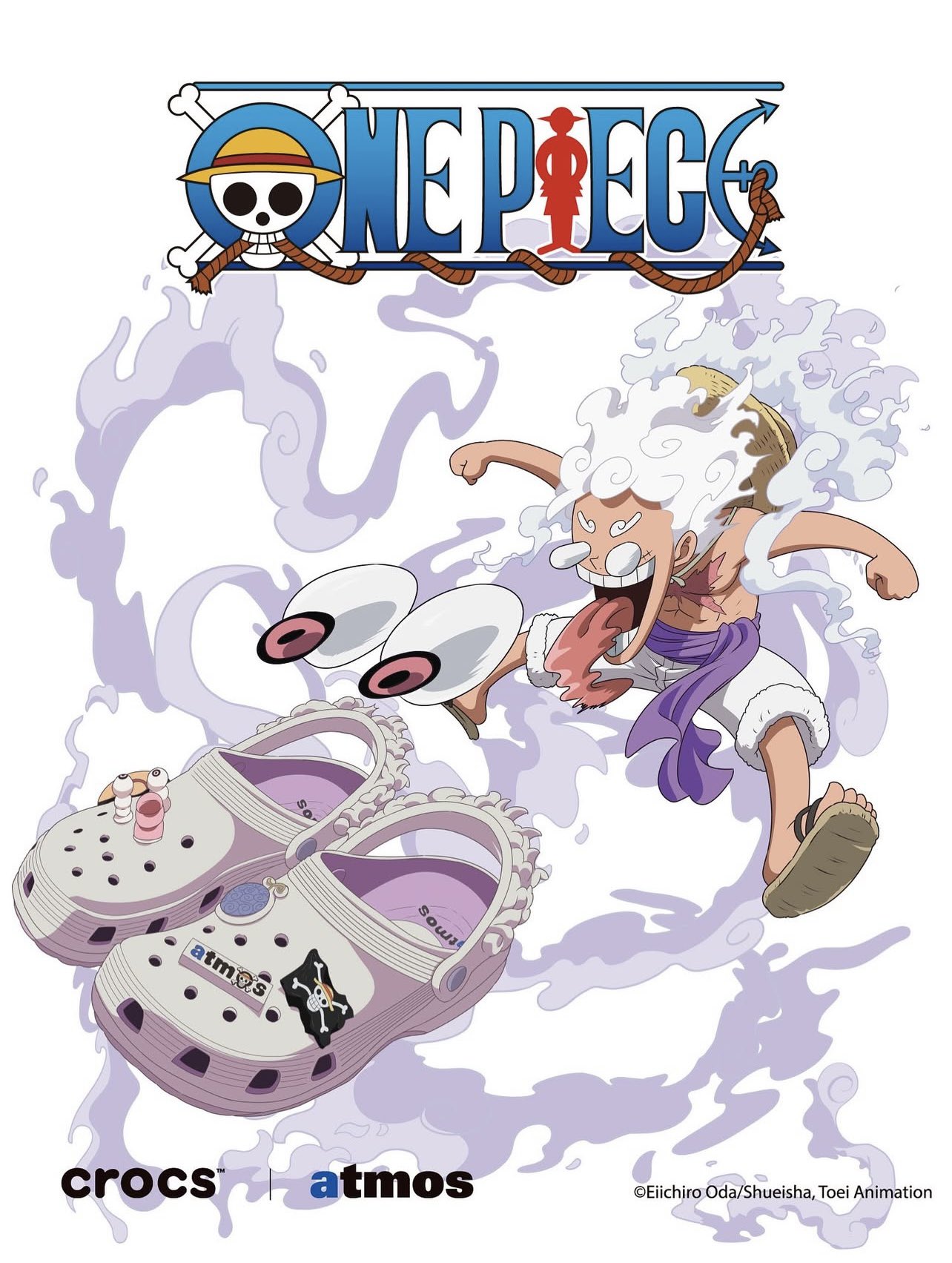 靴 ONE PIECE x atmos x Crocs \"Luffy/Gear 5 JustFreshKicks | FIRST LOOK: atmos x One Piece x Crocs