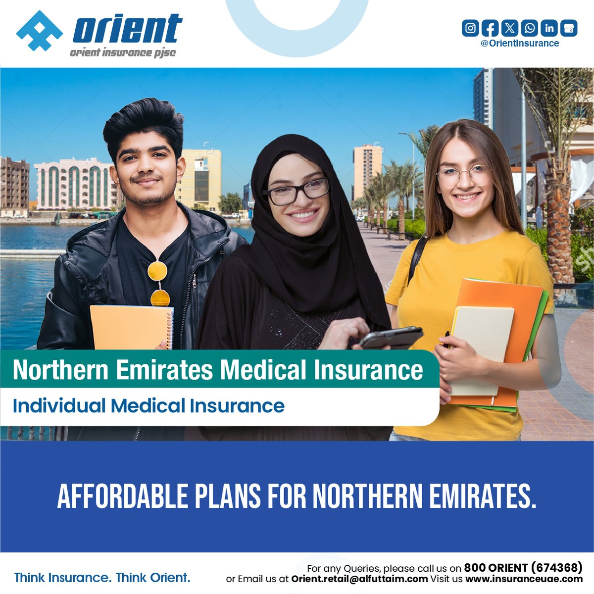 Orient Northern Emirates Medical Insurance is a standard medical insurance plan devised to cover visa holders of #NorthernEmirates of #UAE
Terms Apply
Buy Now: zurl.co/JmSyT 
To know more, Call 800 Orient(674368) or Email orient.retail@alfuttaim.com
#OrientInsurance