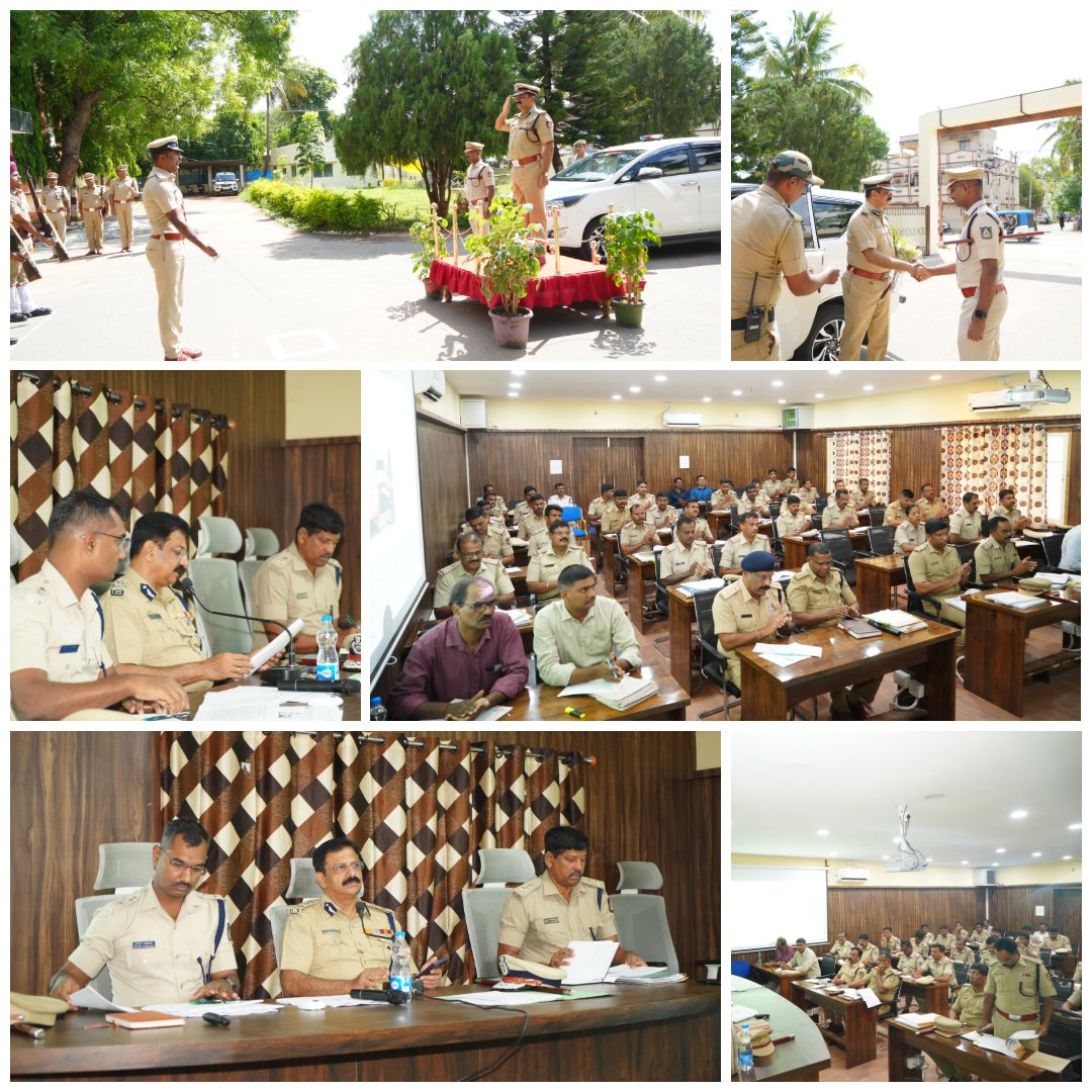 ಶ್ರೀ ಡಾ.ಬಿ.ಆರ್. ರವಿಕಾಂತೇಗೌಡ, IPS, ಮಾನ್ಯ IGP, ಪೂರ್ವ ವಲಯ ದಾವಣಗೆರೆ ರವರು ದಿನಾಂಕ:03.06.2025 ರಂದು ಚಿತ್ರದುರ್ಗ ಜಿಲ್ಲಾ ಪೊಲೀಸ್‌ ಕಛೇರಿಗೆ ಭೇಟಿ ನೀಡಿ ಗೌರವ ವಂದನೆಯನ್ನು ಸ್ವೀಕರಿಸಿದರು. ನಂತರ ಜಿಲ್ಲೆಯ ಎಲ್ಲಾ ಪೊಲೀಸ್ ಅಧಿಕಾರಿಗಳೊಂದಿಗೆ ವಿಮರ್ಶನ ಸಭೆಯನ್ನು ನಡೆಸಿದರು. <a href="/DgpKarnataka/">DGP KARNATAKA</a> <a href="/igperdvg/">IGPER</a>