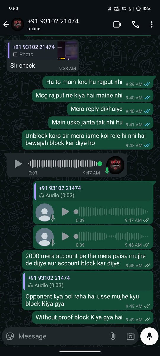 Hello <a href="/KhiladiADDA/">Khiladi Adda</a> mera account bewajah block kar diya gya hai khulla scam kar rahe ho custom room pe opponent ne likha hai ki group pe aane jabki main usko janta tak nhi hu aur isi wajah se block kr diya gya 2000 mere account pe tha aur scam ho gya aur withdrawal bhi nhi de raha