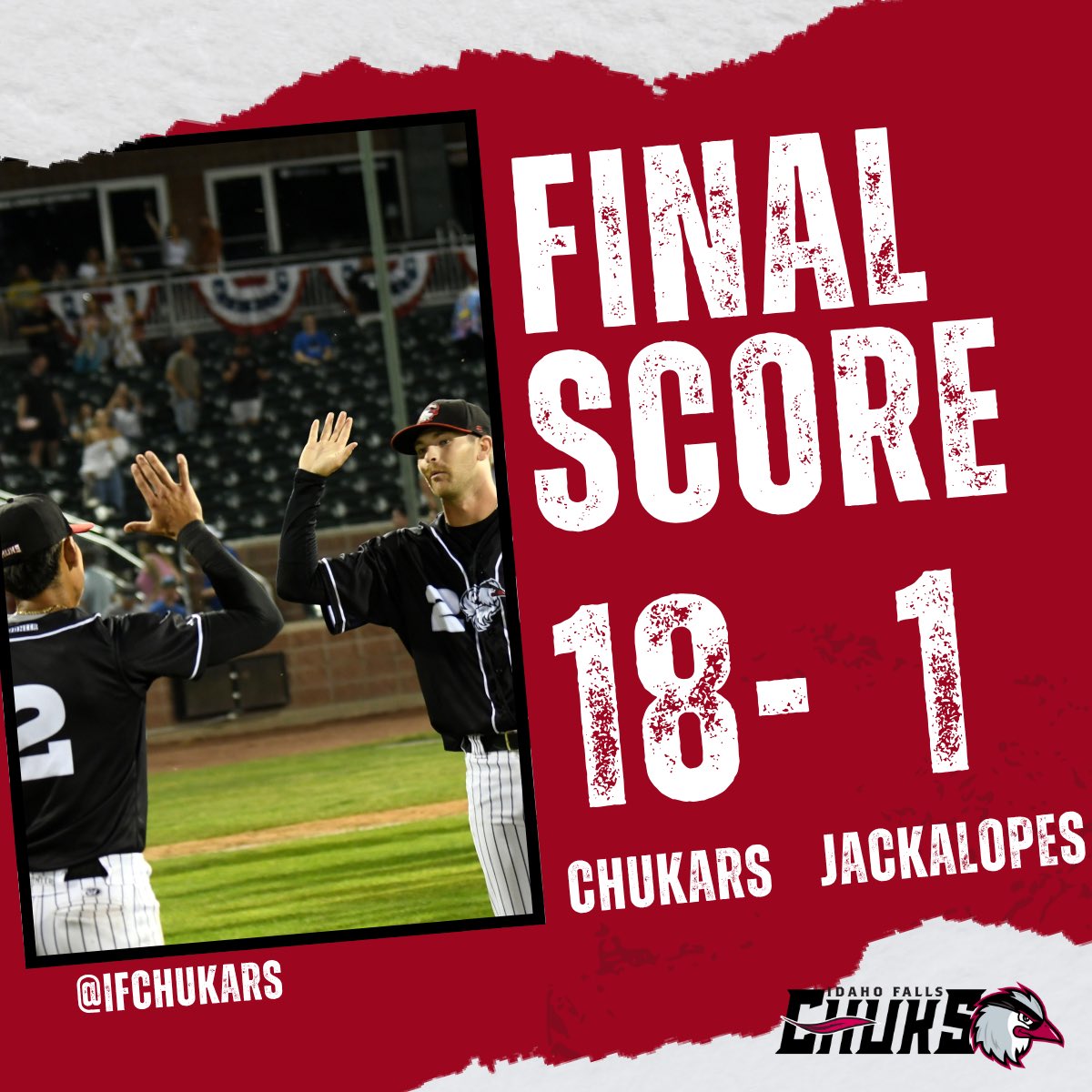 Chuks record a blowout for their 10th win of season! 

Grosjean with 7 innings of 1 run ball!
