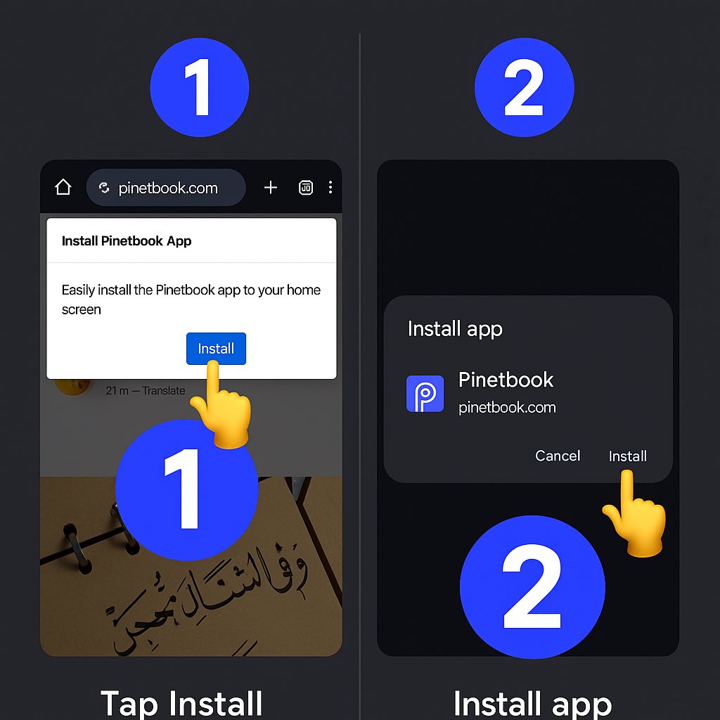 pinetbook's tweet image. 📲 Experience the Best of Pinetbook with Our Web App

To access the latest Pinetbook features and enjoy a faster, more secure experience.

🔴 Please #Clear your #Browser #Cache to receive the installation prompt for the Pinetbook Web App.

🔹 Why Choose the Pinetbook Web App?

✅…