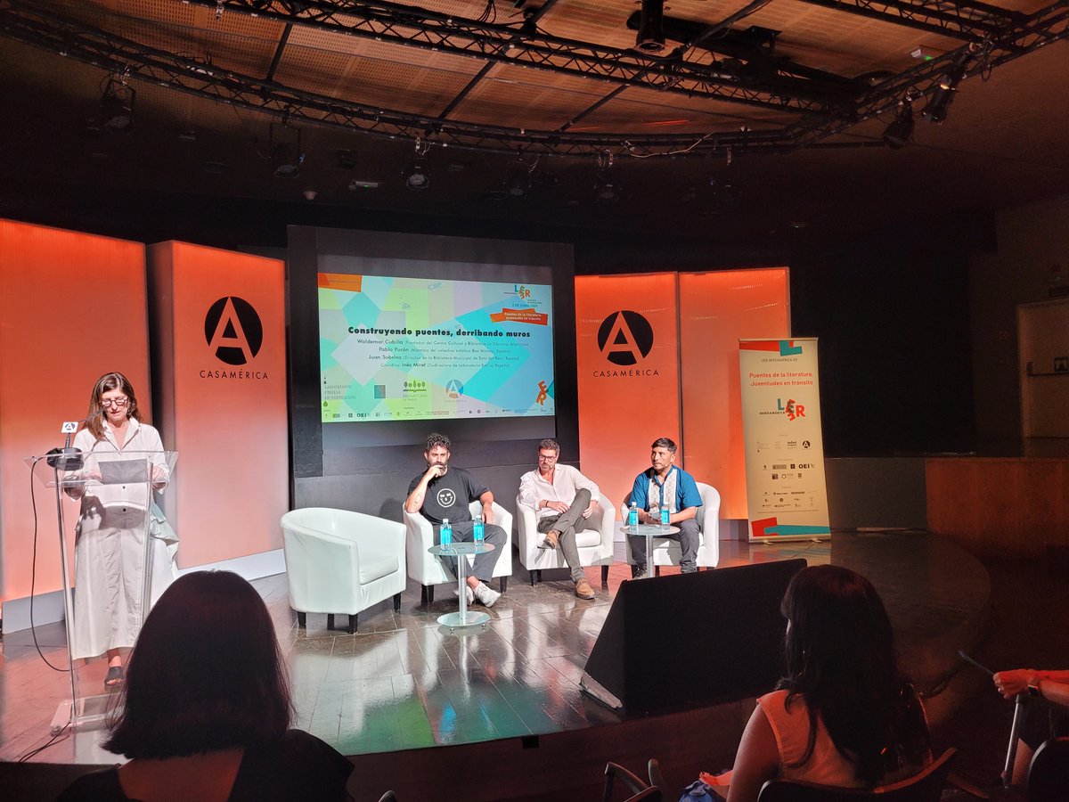 LeerenMadrid (@leerenmadrid) on Twitter photo Ayer en la Jornada Internacional <a href="/casamerica/">Casa de América</a>
Leer Iberoamérica, "Construyendo puentes, derribando muros" con <a href="/JuanMalpasos/">Juan Sobrino</a> Pablo Purón de Boamistura y Waldemar Cubilla <a href="/BiblioLaCarcova/">Biblioteca Popular la Carcova</a> Argentina. <a href="/aytosotodelreal/">Soto del Real</a> <a href="/Biblio_Social/">Biblioteca Social</a> Ayer en la Jornada Internacional <a href="/casamerica/">Casa de América</a>
Leer Iberoamérica, "Construyendo puentes, derribando muros" con <a href="/JuanMalpasos/">Juan Sobrino</a> Pablo Purón de Boamistura y Waldemar Cubilla <a href="/BiblioLaCarcova/">Biblioteca Popular la Carcova</a> Argentina. <a href="/aytosotodelreal/">Soto del Real</a> <a href="/Biblio_Social/">Biblioteca Social</a>