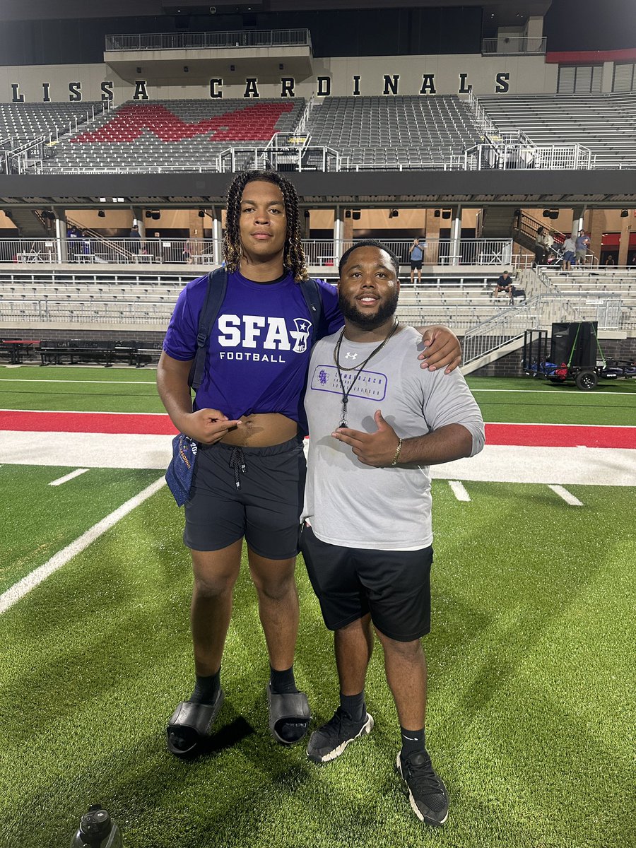 Christopher Lanis (@chrislanis2026) on Twitter photo Had a great time <a href="/SFA_Football/">Lumberjack Football</a> camp, look forward to improving more this summer!
<a href="/SFACoachGraf/">Garrett Graf</a> <a href="/CoachTrice8/">Marcus Trice</a> <a href="/GarrettTEvans/">Garrett Evans</a> <a href="/mikeconnelly505/">Coach Connelly</a> <a href="/ByronNelsonFB/">Byron Nelson Football</a> Had a great time <a href="/SFA_Football/">Lumberjack Football</a> camp, look forward to improving more this summer!
<a href="/SFACoachGraf/">Garrett Graf</a> <a href="/CoachTrice8/">Marcus Trice</a> <a href="/GarrettTEvans/">Garrett Evans</a> <a href="/mikeconnelly505/">Coach Connelly</a> <a href="/ByronNelsonFB/">Byron Nelson Football</a>