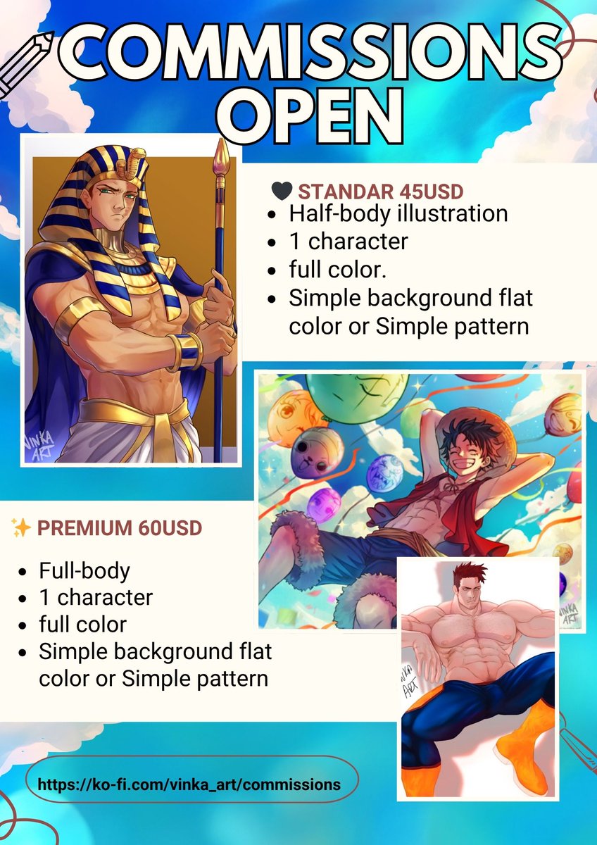 Open commissions!
I'm raising money to cover the cost of traveling from Chile to Mexico with my young son, who needs DIBA therapy (the same therapy featured in the Netflix movie "Lucca's World"). Help me with RT!
Ko-Fi store: ko-fi.com/vinka_art/comm…