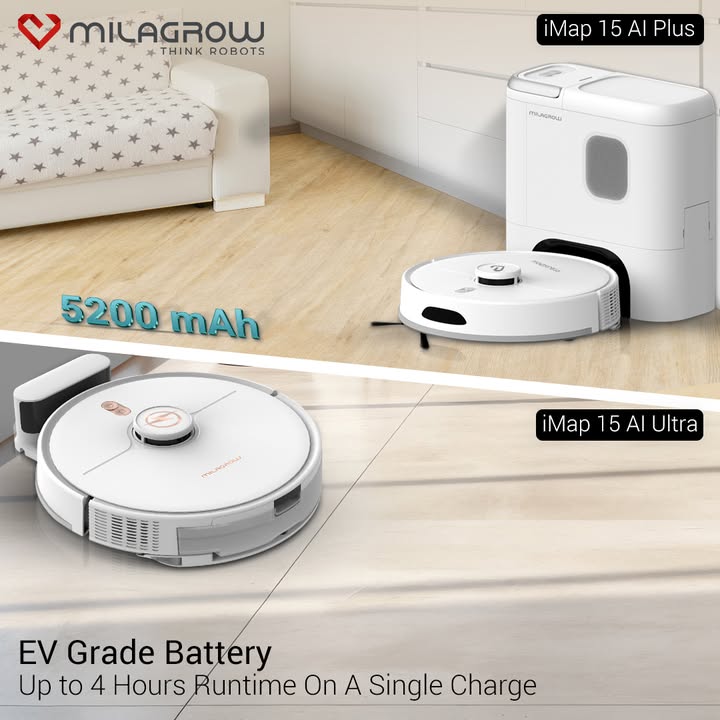 MilagrowRobots's tweet image. Experience uninterrupted performance with long-lasting battery life. Power through your tasks all day without worrying about recharging.
Shop Now: zurl.co/i2L5R

#robotvacuumcleaner #Milagrow #convertiblerobot #Bestrobotvacuum #bestrobotvacuumcleaner #powerfulsuction