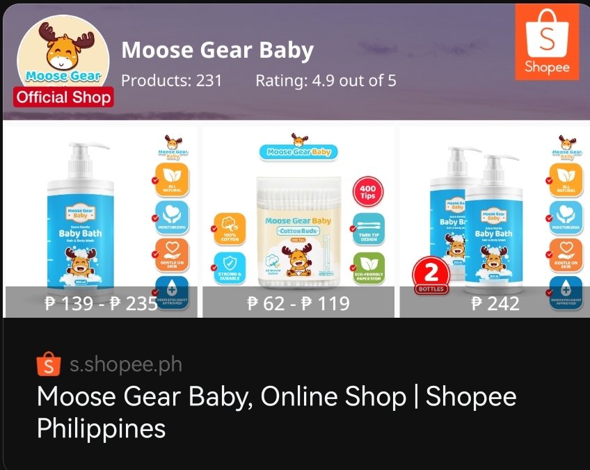 Sab_recoz's tweet image. The #1 choice of parents who know best. 👶 Shop the biggest SALE UP TO 78% OFF with FREE Shipping + FREE Gifts this 6.6 

MOOSE GEAR BABY OFFICIAL STORE:
🛒s.shopee.ph/8UwuKoxQif

#MooseGearBaby #MooseGear #Baby #ShopeeFinds #Sale #kids #toddler
