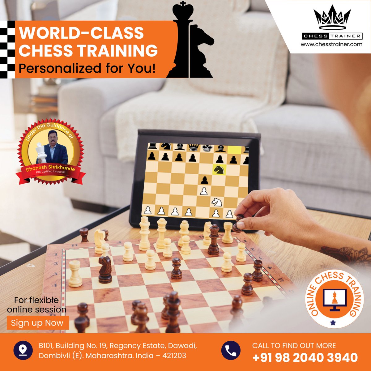 Chess_trainer91's tweet image. 🎓 Learn Chess Online with #FIDEInstructor Dhanesh Shrikhande!

📈 Personalized training for all levels-Beginner to Advanced

🌍 30+ yrs of global coaching experience

📲 Start your journey: chesstrainer.com

#ChessCoach #LearnChess #OnlineChess #ChessClasses #ChessTrainer