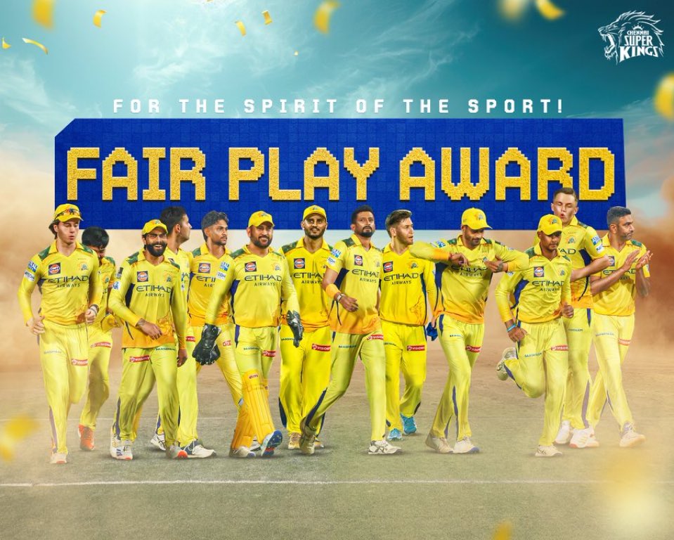 Meanwhile CSK celebrating the FairPlay award despite being on the bottom of points table 😜