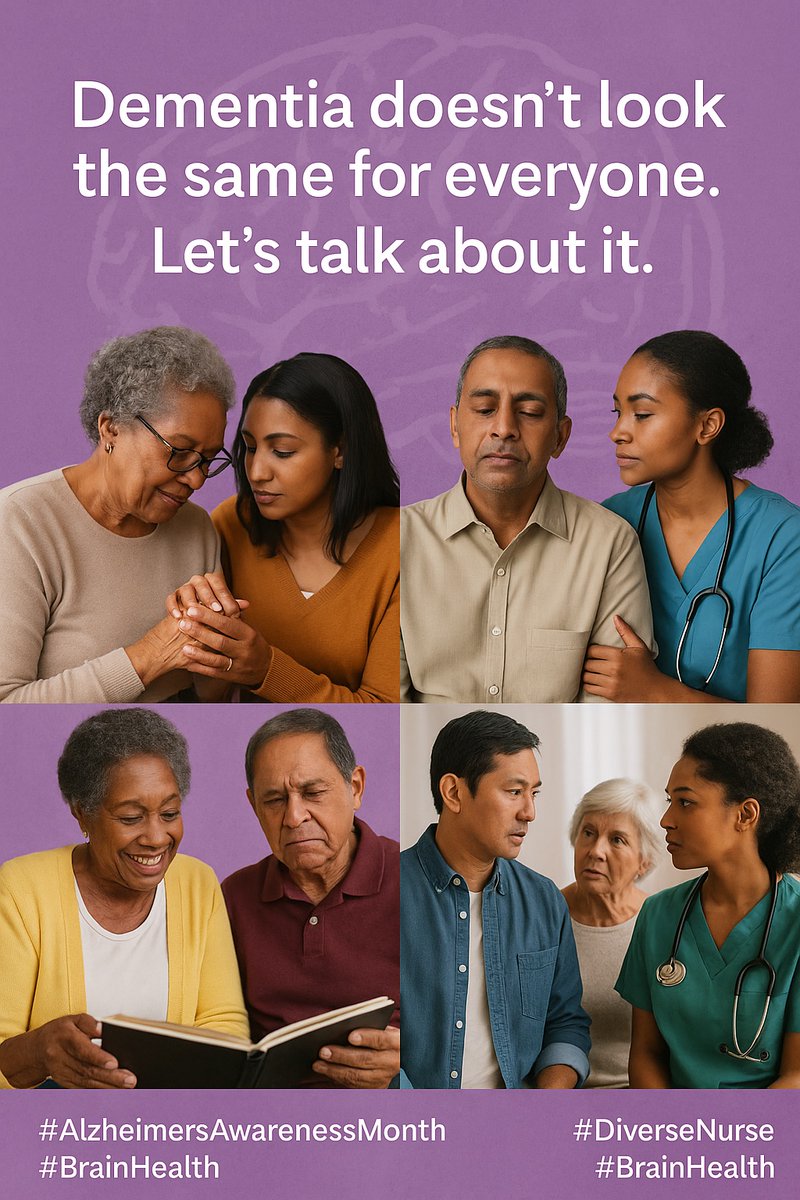 Alzheimer’s isn’t just memory loss.
It’s fear. It’s confusion. It’s families drowning in silence and stigma.
This #AlzheimersAwarenessMonth, let’s talk about the signs we miss &amp; the people we overlook.
💜 One post, one share, one better conversation.
#DementiaCare
