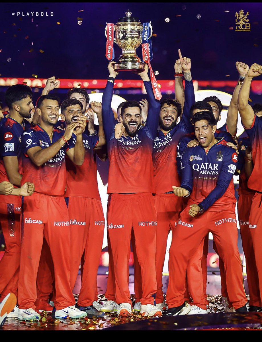 CONGRATULATIONS RCB WON THE 1ST TROPHY #IPLFinal After 18 Years  AND THEY DESERVED IT 🔥🔥🔥🎉🎉🎉