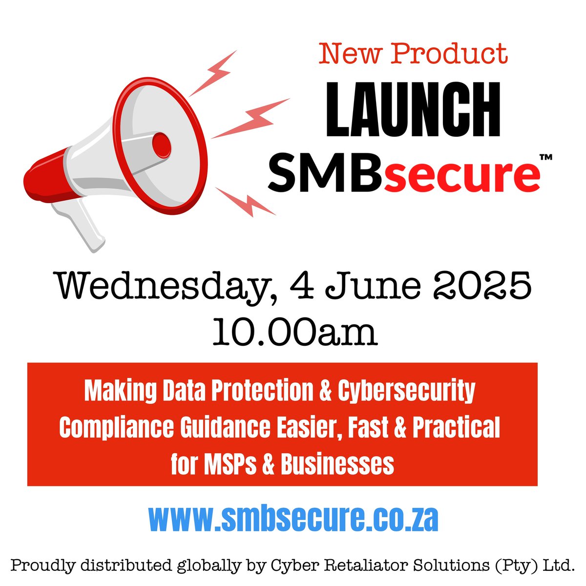 SMBsecureSA's tweet photo. Today we bring a new form of empowerment to our #MSP partners and #smallbusiness owners.
#SMBsecure
#DeRiskYourBusiness
#SMBsecureASP
#Compliance
#CyberSecurity https://t.co/KkyVkdP4nn