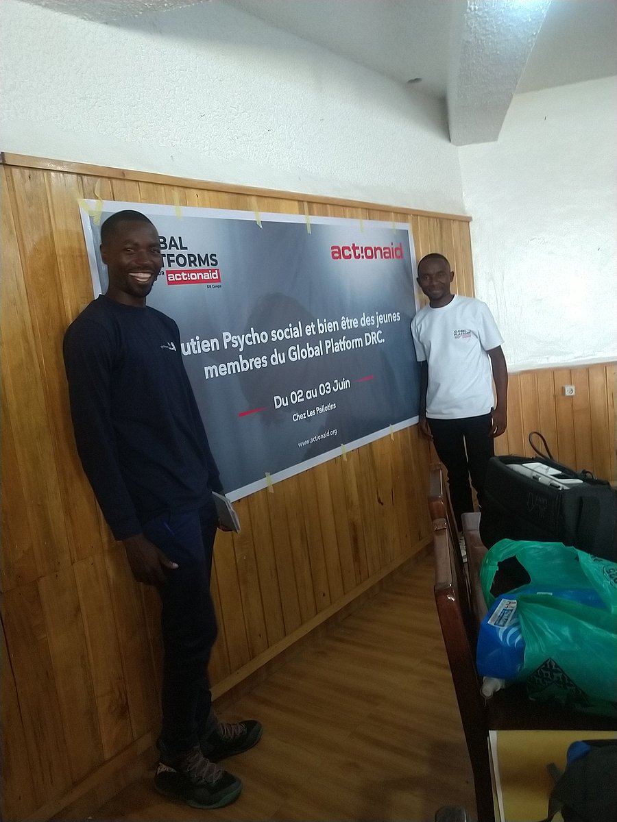 ShukuruHonore's tweet image. Après les moments de crise, il était vraiment très important qu&apos;on un soutien psychosocial pour nous raffraîchir mais aussi apprendre comment assister les personnes victimes de stress et traumatisme. Merci @actionaid et @GlobalPlatforDRcongo.