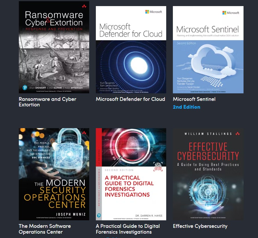 Cybersecurity &amp; Forensics Humble Bundle! Includes:

- A Practical Guide to Digital Forensics Investigations
- The Modern Security Operations Center
- Ransomware and Cyber Extortion
and more!

Link: humblebundleinc.sjv.io/APajLD

(affiliate link)

#DFIR #DigitalForensics