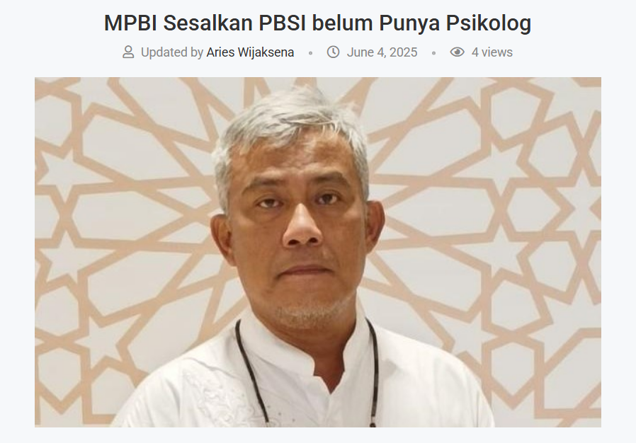 TIDAK PUNYA PSIKOLOG

“Di masa kepungurusan sebelumnya, saya tahu ada 3 psikolog. Lalu diperkuat lebih banyak saat dibentuk Tim Adhoc sbg persiapan menuju Olimpiade. Tp skrng saya dengar jumlahnya nol. Lalu bagaimana bisa atlet menang di lapangan kalau mental mrk terganggu,”