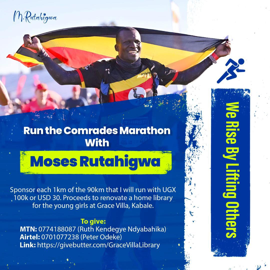 Cde. Robert Kabushenga (@rkabushenga) on Twitter photo About the <a href="/ComradesRace/">ComradesRace</a>! My friend <a href="/MosesRutahigwa/">Moses Rutahigwa</a> is going for his fourth medal. He needs motivation. So has decided to raise money for a charitable cause👇🏿! 100k for every kilometer he runs will get him over the line. So here is how to do it. If you are liquid, buy a few About the <a href="/ComradesRace/">ComradesRace</a>! My friend <a href="/MosesRutahigwa/">Moses Rutahigwa</a> is going for his fourth medal. He needs motivation. So has decided to raise money for a charitable cause👇🏿! 100k for every kilometer he runs will get him over the line. So here is how to do it. If you are liquid, buy a few