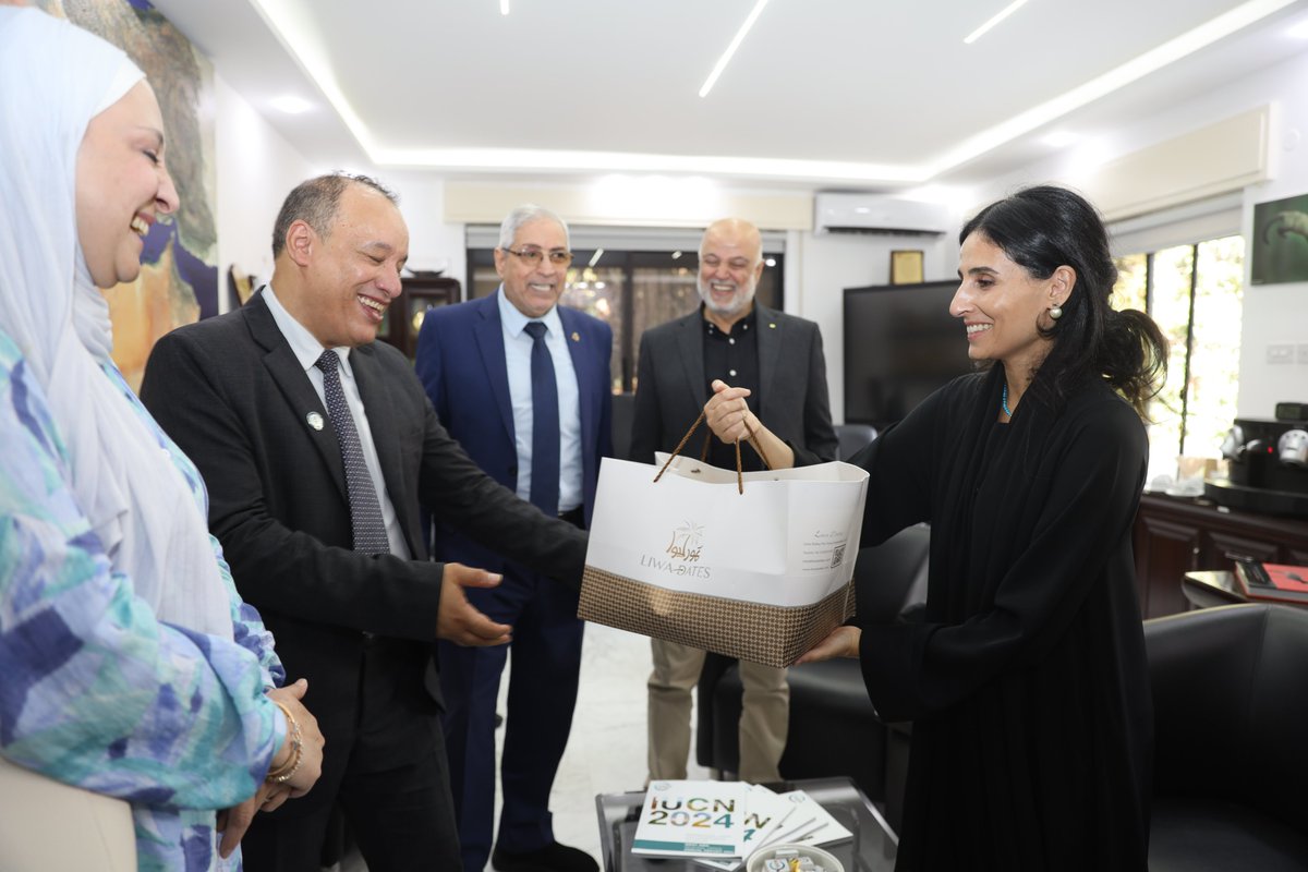 During her visit to the #IUCNROWA #Jordan, President Razan Al Mubarak met with #IUCN Members to strengthen collaboration in #natureconservation. She also toured an exhibition by local women from the Basmet Elkhair Association, reflecting #genderempowerment.