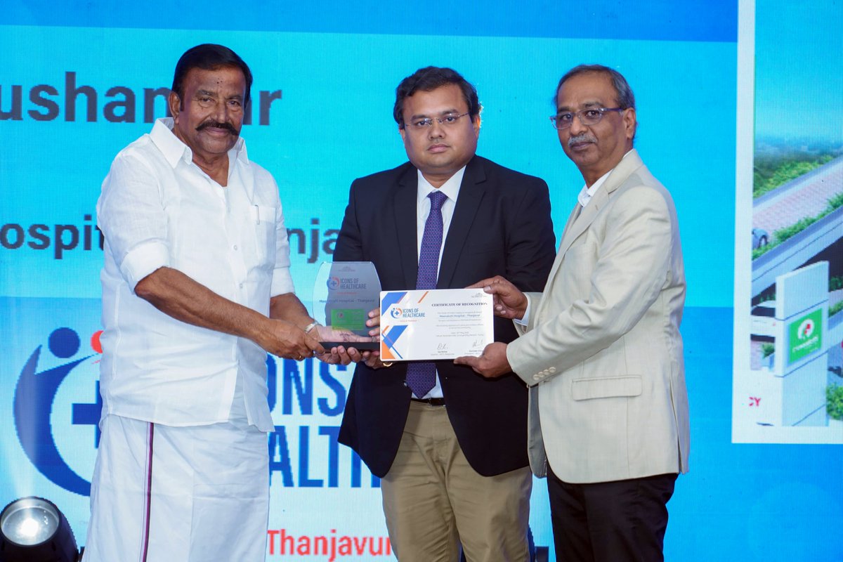 We are awarded at the Icons of Healthcare – Trichy &amp; Thanjavur, a flagship initiative by The Times of India, held on 29th May 2025, Trichy, in the presence of Chief Guest Thiru. K. N. Nehru, Honourable Minister for Municipal Administration, Urban &amp; Water Supply, Govt. of TN.