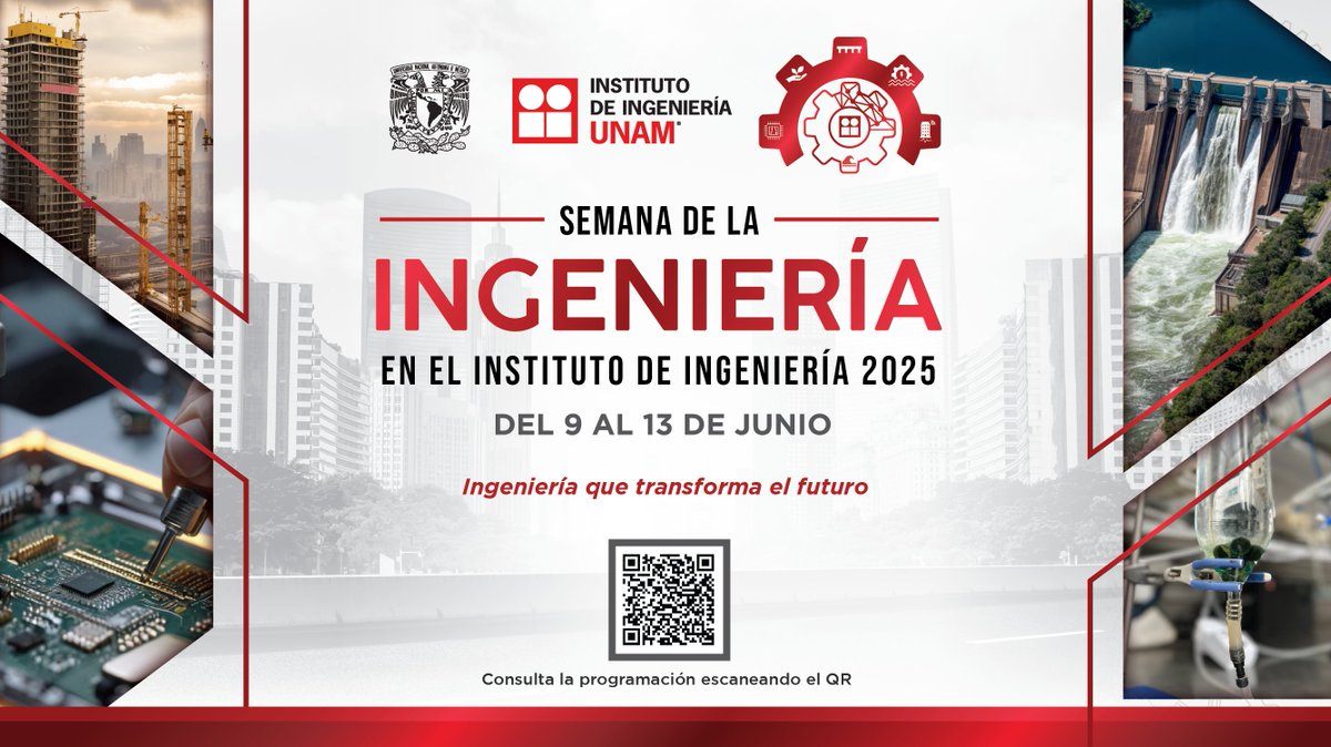 🔬✨ ¡La ingeniería se transforma con quienes la inspiran! Del 9 al 13 de junio, no te pierdas la Semana de la Ingeniería 2025 en el Instituto de Ingeniería.