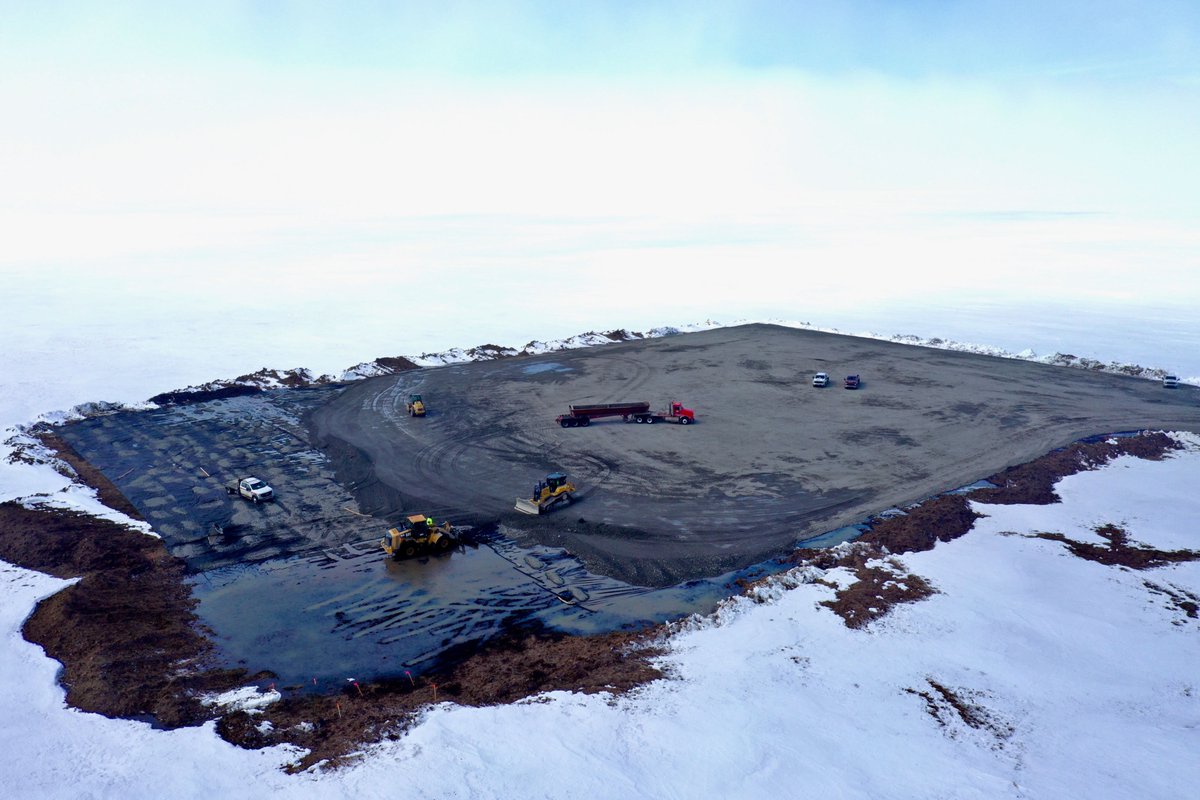 PantheonResour1's tweet image. A hive of activity constructing the Dubhe pad on Alaska's North Slope, located a short distance from the Dalton Highway, TAPS, and indeed location of the proposed Alaska natural gas pipeline!
Pantheon targets spudding of the Dubhe-1 well this summer! #PANR #PTHRF $PANR…